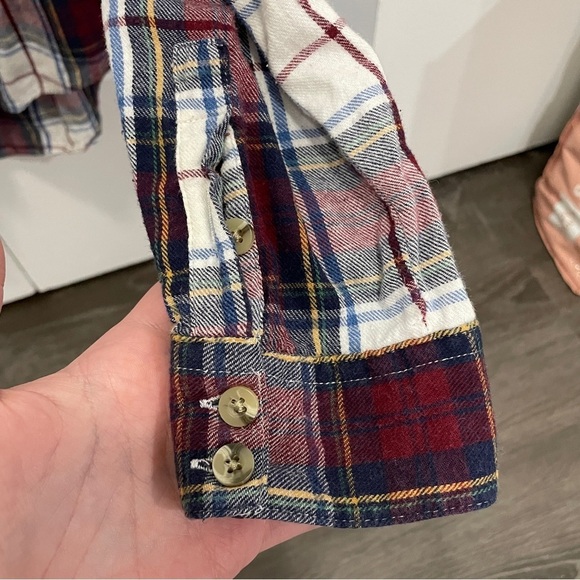 Miami Red and White Plaid Button Down Flannel - Picture 3 of 11